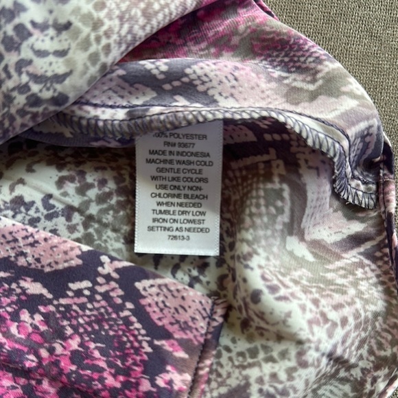 Worthington Purple and Gray Sleeveless Blouse with Mandarin Collar - Picture 4 of 7